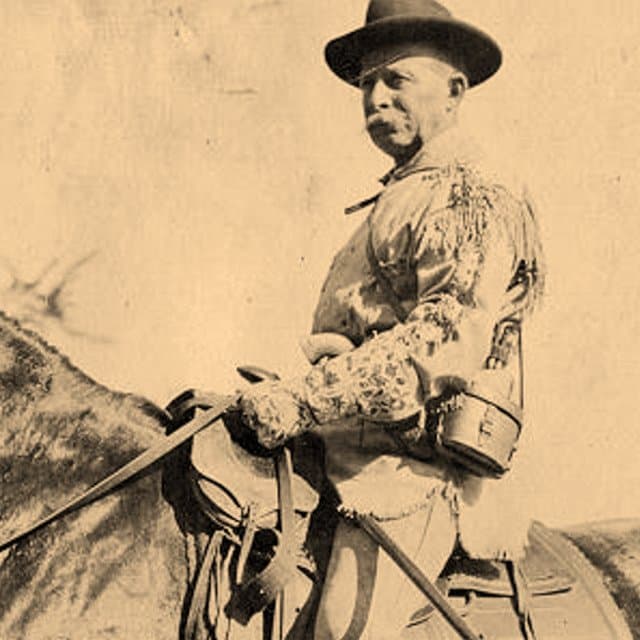 James H. Cook in fringed buckskins