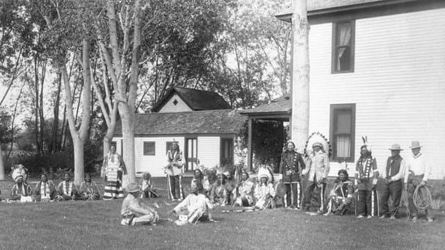 Lakota visitors at the ranch house
